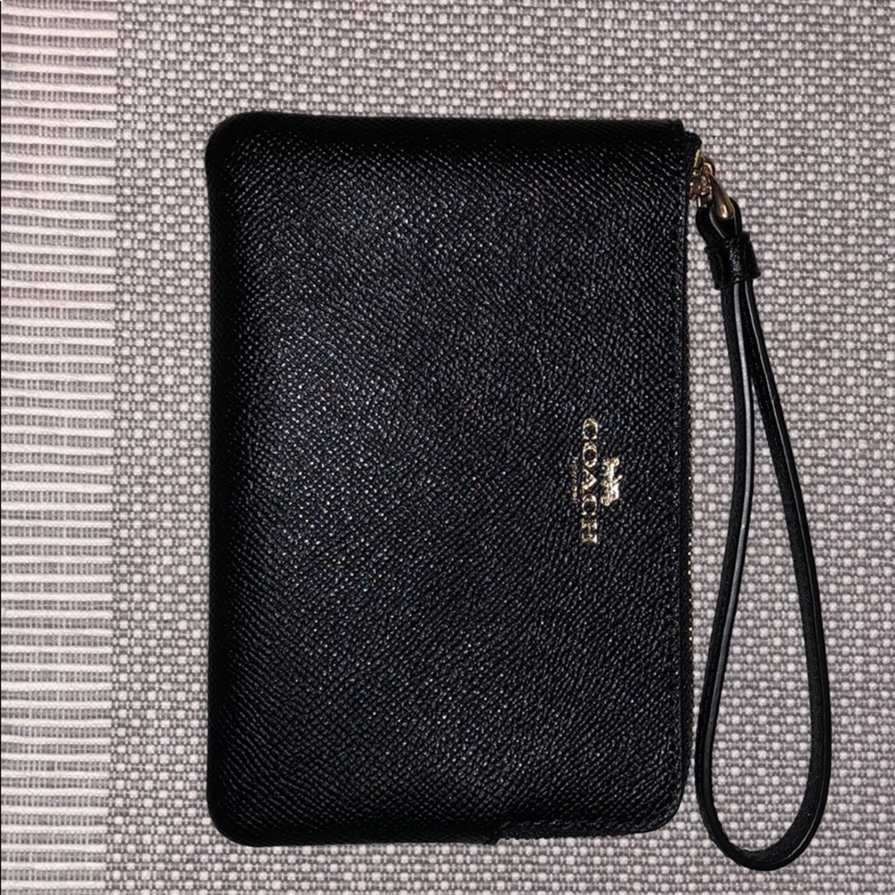Coach black wristlet- brand new! In box with tags